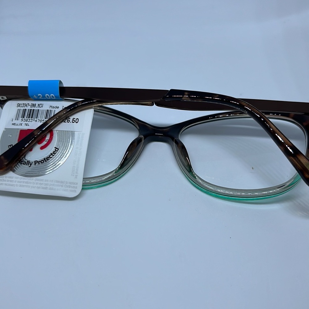 NWT Foster Grant Women's EZ2C NELLIE TEL Reading Glasses +2.00 Teal Black - Picture 4 of 7